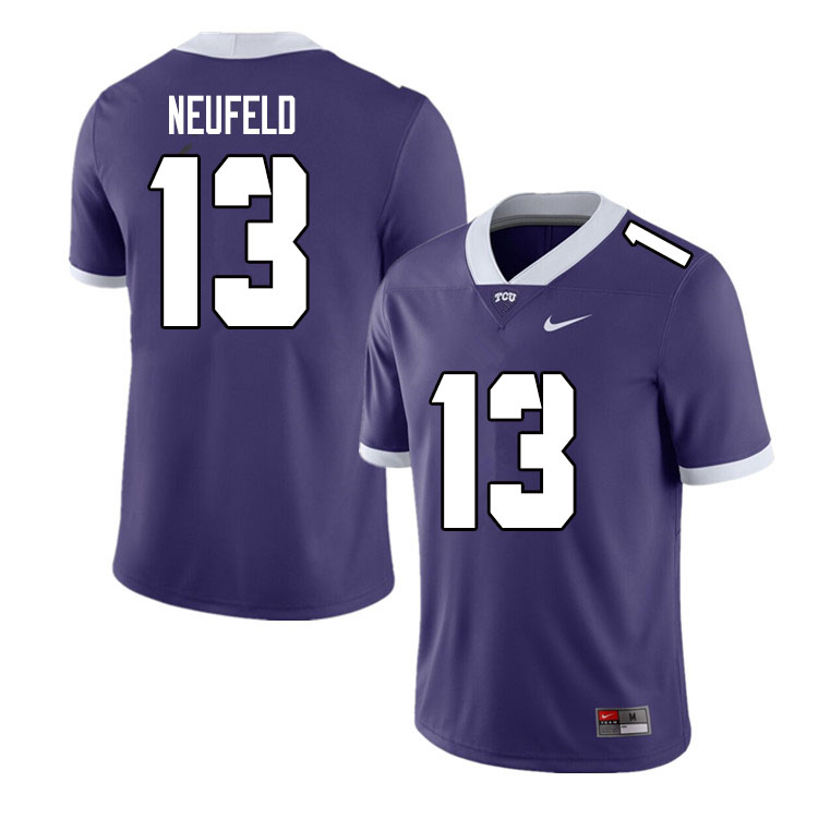 Men #13 Jake Neufeld TCU Horned Frogs College Football Jerseys Sale-Purple - Click Image to Close